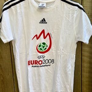 adidas White UEFA Euro 2008 Logo Tee